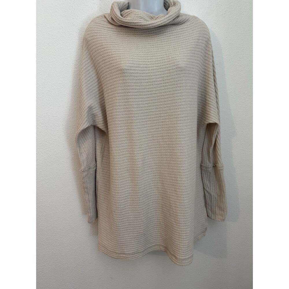 We The Free People Top Kitty Waffle Knit Womens Size XS Thermal Top Cowl Neck